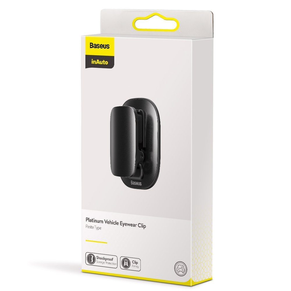 Baseus Platinum Vehicle Eyewear Clip Paste Type - Βάση Στήριξης Γυαλιών - Black - ACYJN-A01