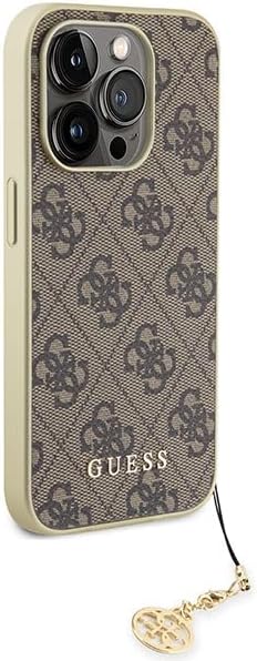 Guess iPhone 15 Pro Max - 4G Charms Collection Θήκη με Επένδυση Συνθετικού Δέρματος - Brown - GUHCP15XGF4GBR