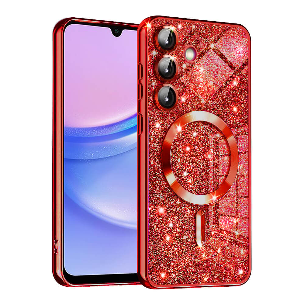 Techsuit Samsung Galaxy A15 4G / A15 5G - Luxury Glitter MagSafe - Θήκη Σιλικόνης - Red