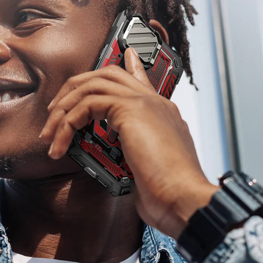 Supcase iPhone 15 Pro Max - Unicorn Beetle XT MagSafe - Σκληρή Θήκη με Προστασία Κάμερας / Stand - Red Circuit