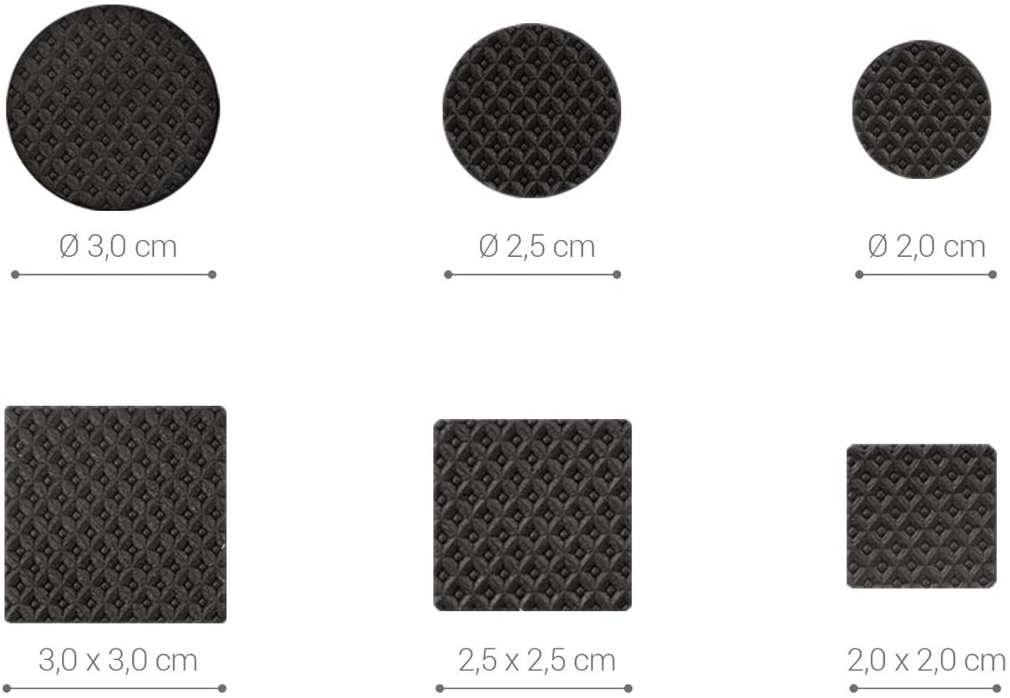 Navaris Σετ με 215 Προστατευτικά Αυτοκόλλητα EVA Δαπέδου για τα Πόδια Επίπλων - Black - 45903.01