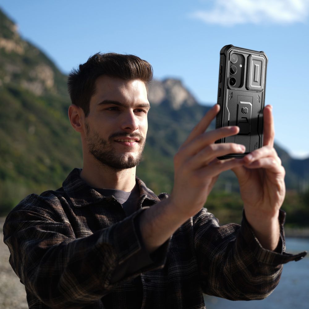 Tech - Protect Samsung Galaxy S24 Kevlar Cam+ Θήκη 360 Full Body με Προστασία για την Οθόνη και την Κάμερα και Stand - Black