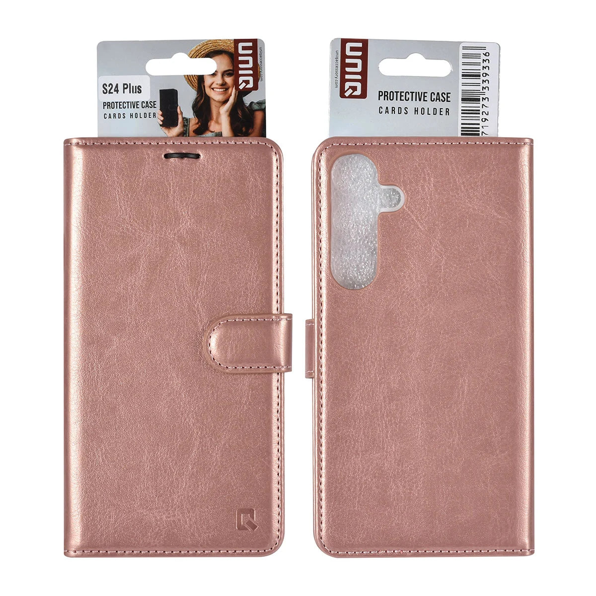 Tuniq Samsung Galaxy S24 Plus - Θήκη Πορτοφόλι Stand από Δερματίνη - Rose Gold