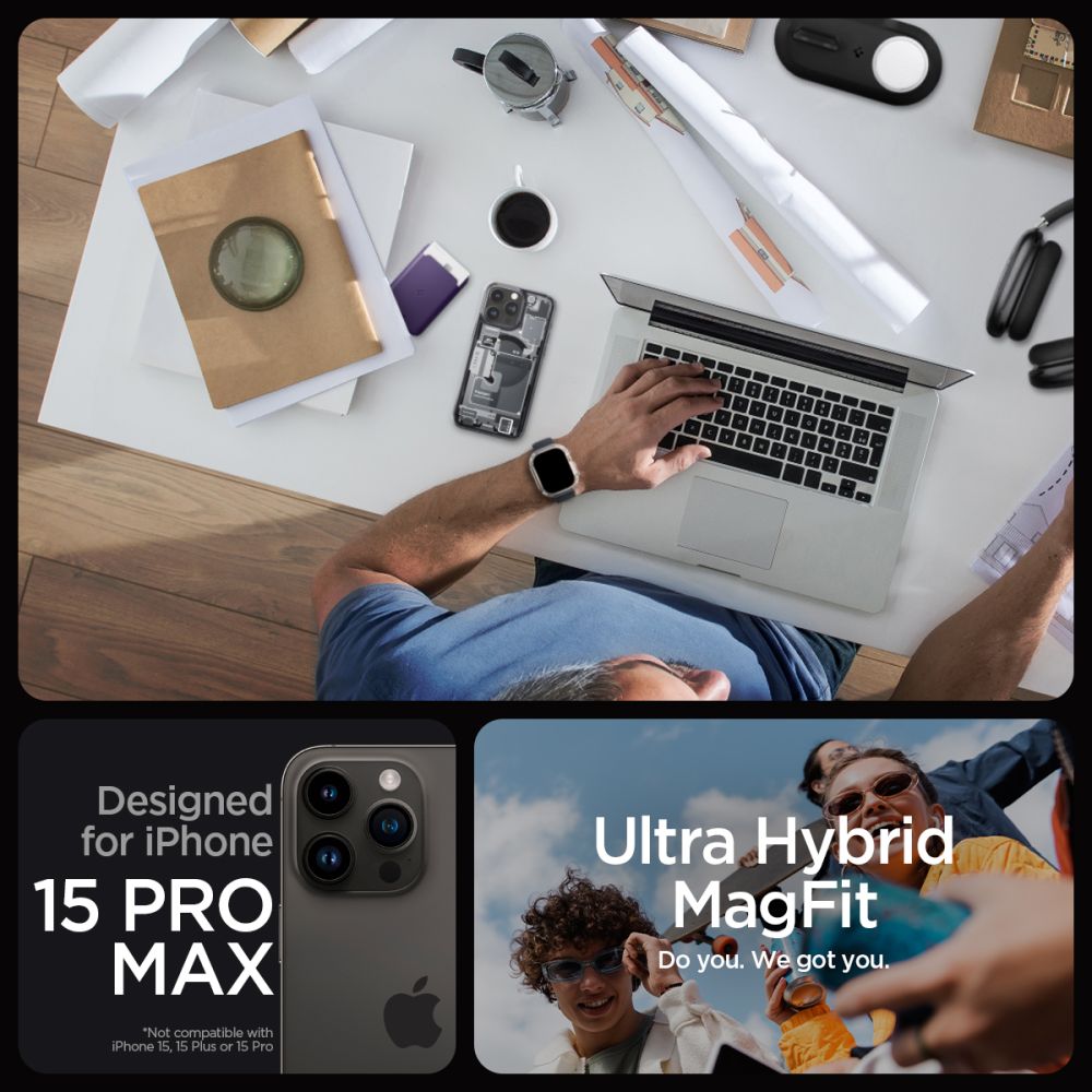 Spigen iPhone 15 Pro Max Ultra Hybrid Mag Σκληρή Θήκη με Πλαίσιο Σιλικόνης Και MagSafe - Zero One