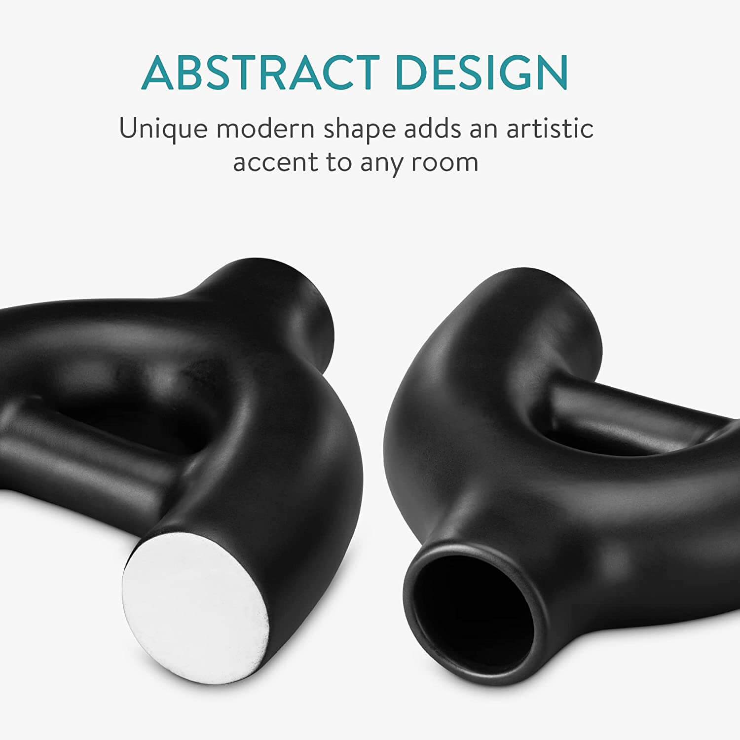 Navaris Κεραμικό Διακοσμητικό Βάζο - Design Abstract - Black - 60344.02