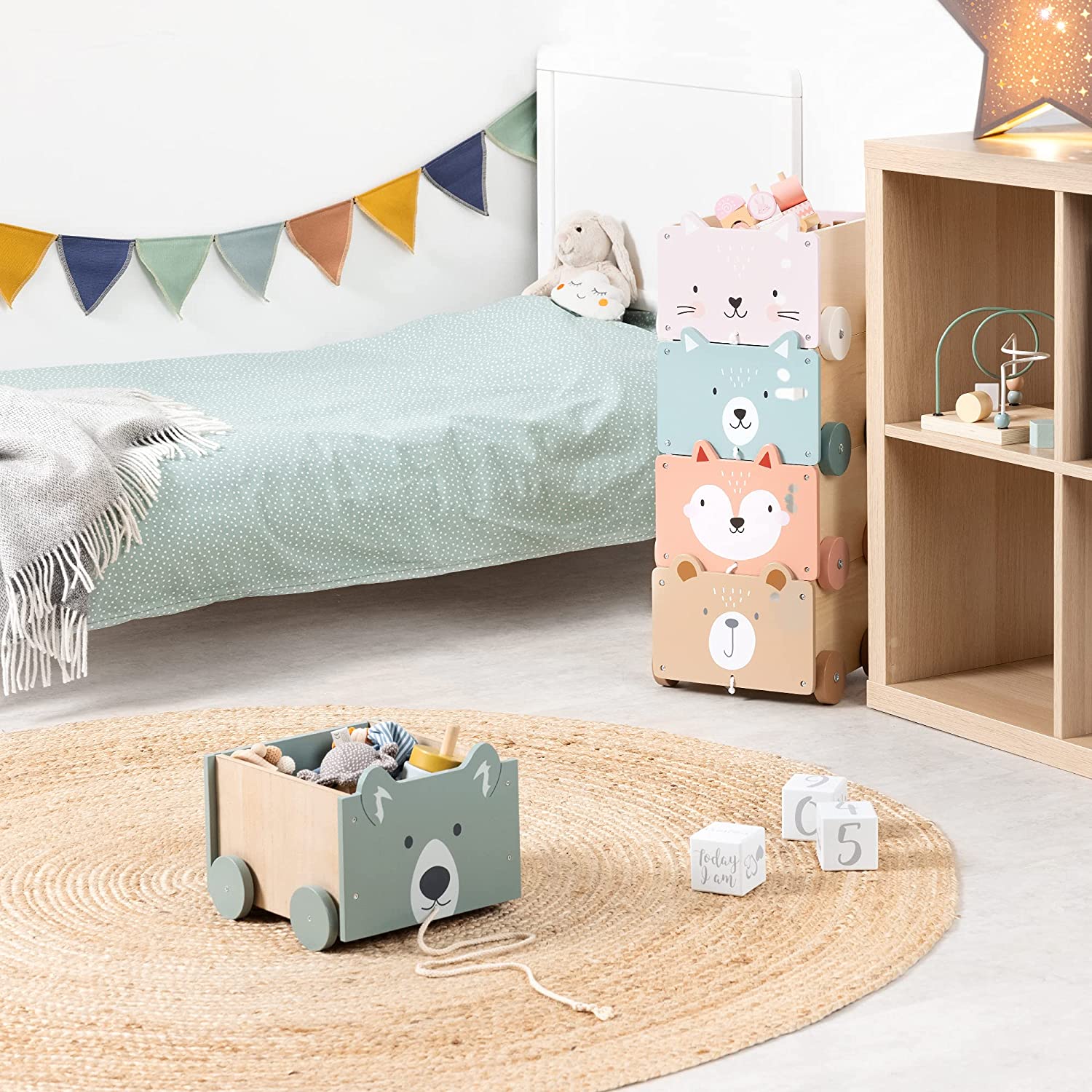 Navaris Toy Box Storage for Toys with Wheels - Παιδικό Κουτί Αποθήκευσης Παιχνιδιών με Ρόδες - Light Pink - 51163.04