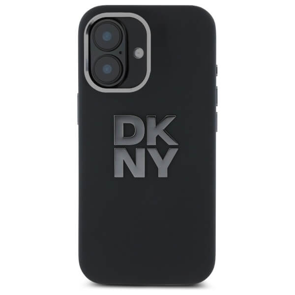 DKNY iPhone 16 - Liquid Silicone Metal Logo - Σκληρή Θήκη με Πλαίσιο Σιλικόνης - Black