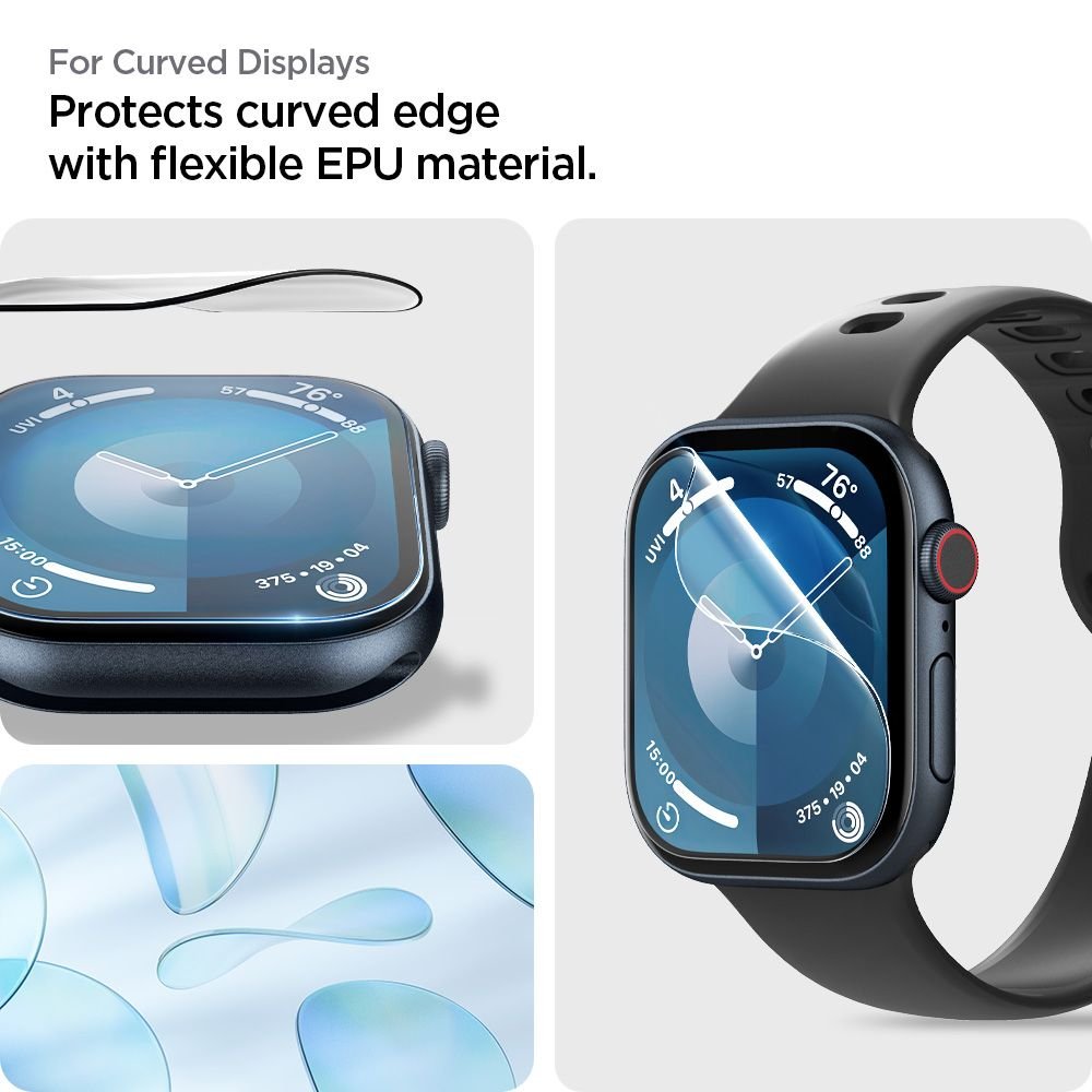 Spigen Προστασία Οθόνης Apple Watch 10/11 - 46mm - Elite Shield EZ Fit Αντιχαρακτικό Γυαλί Οθόνης - 2 Τεμάχια - Διάφανα