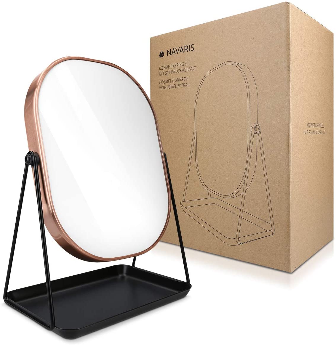Navaris Free Standing Makeup Mirror - Καθρέπτης Μακιγιάζ - Copper - 49361.27