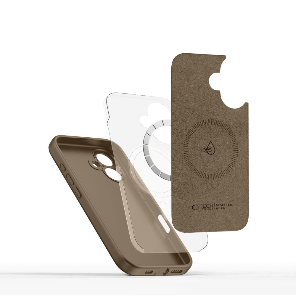 Tech-Protect iPhone 16 Liquid Silicone - MagSafe Θήκη Σιλικόνης TPU - Chocolate Brown