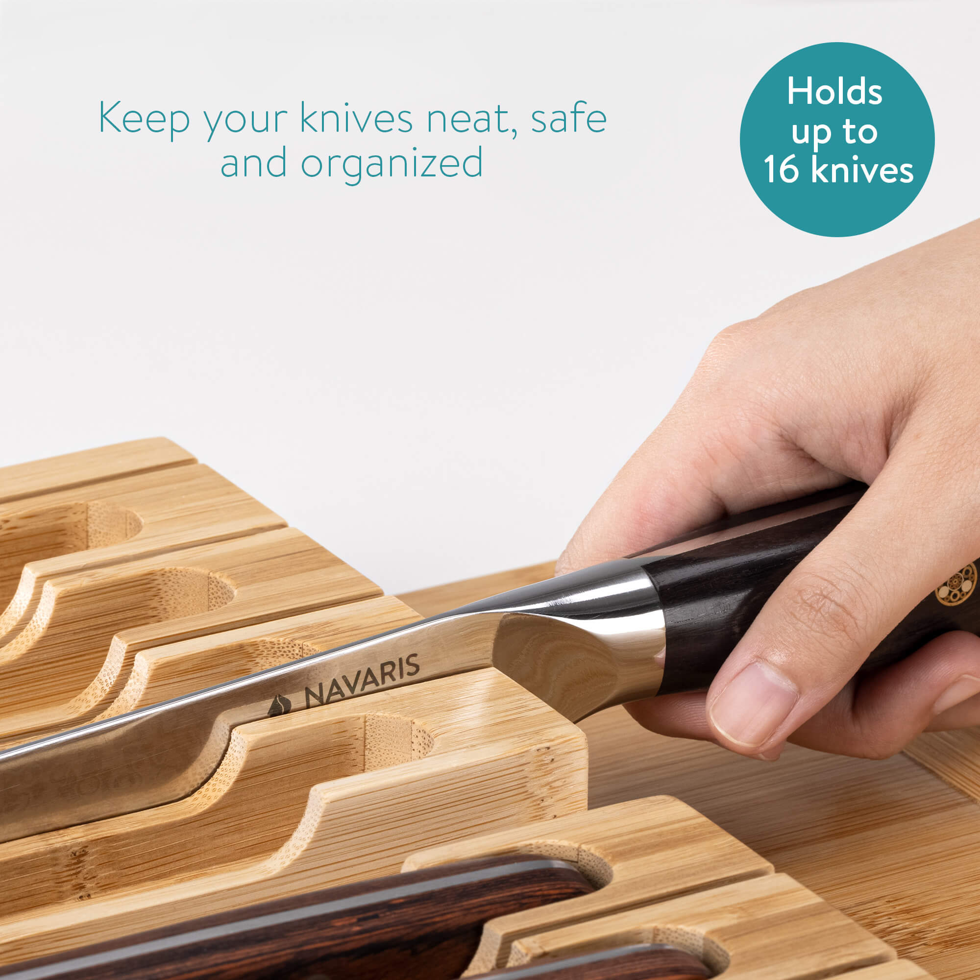 Navaris Θήκη για Μαχαίρια από Μπαμπού - Light Brown - 54640.01