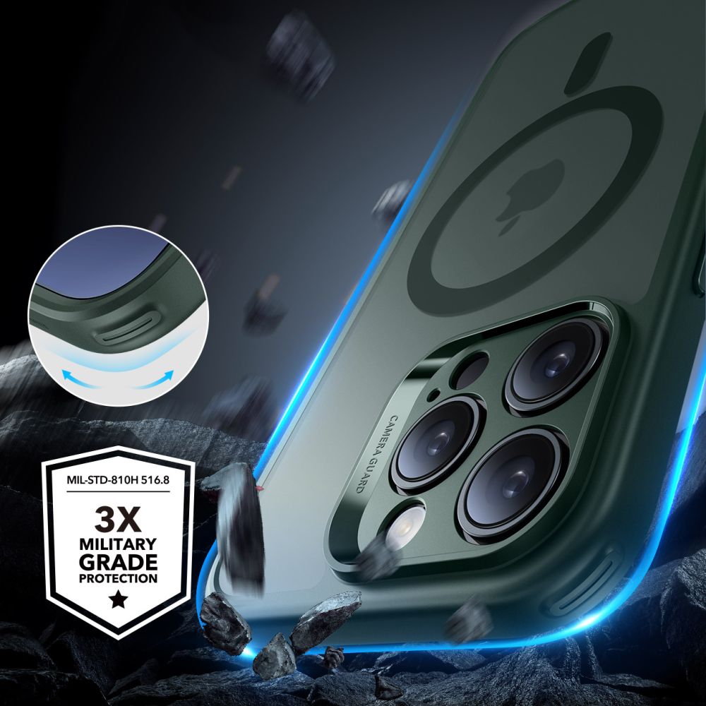 ESR iPhone 16 Pro Max - Classic Pro Halolock - Σετ με 1 Αντιχαρακτικό Γυαλί Οθόνης και Θήκη MagSafe - Frosted Green