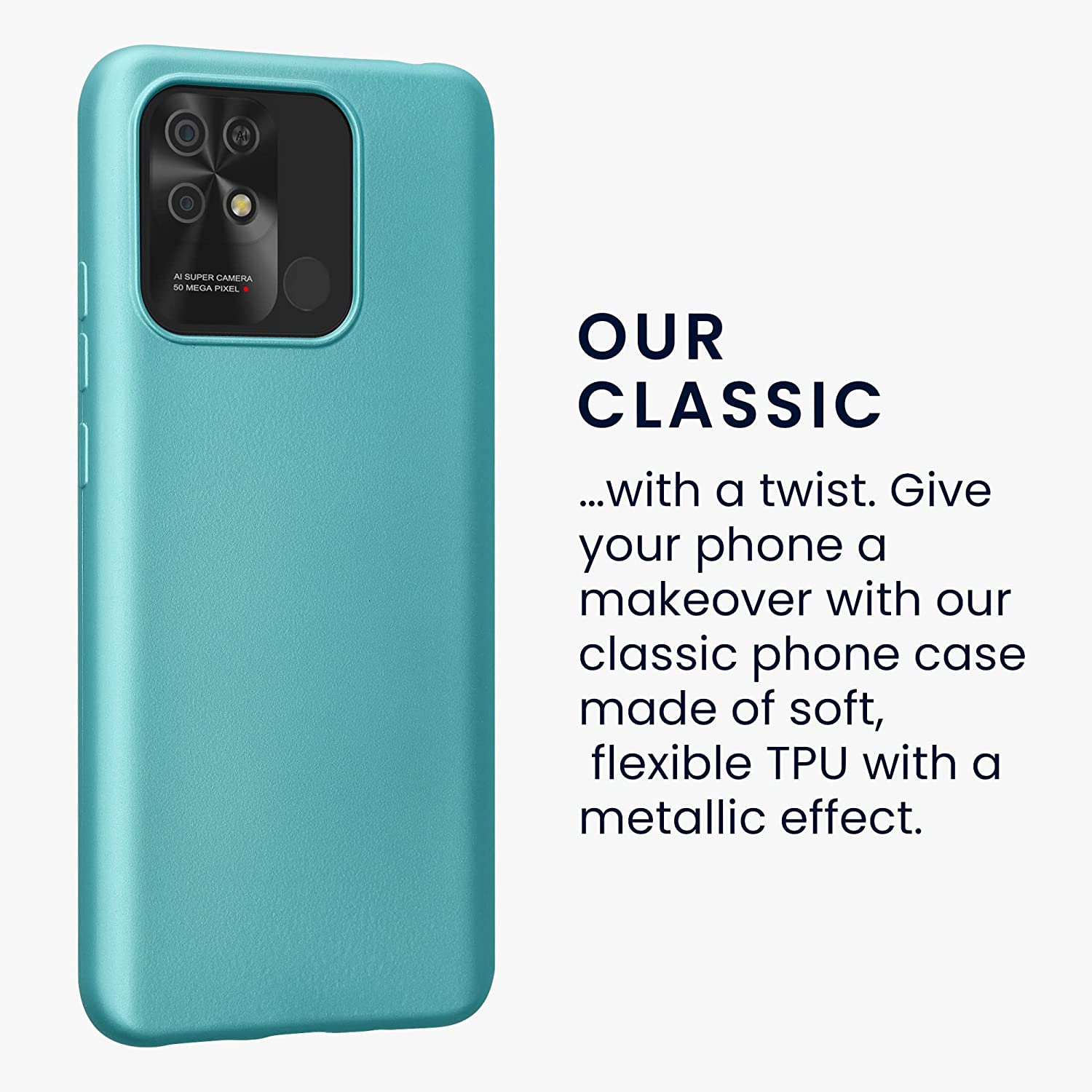 KW Xiaomi Redmi 10C Θήκη Σιλικόνης TPU - Metallic Mint Green - 59232.231