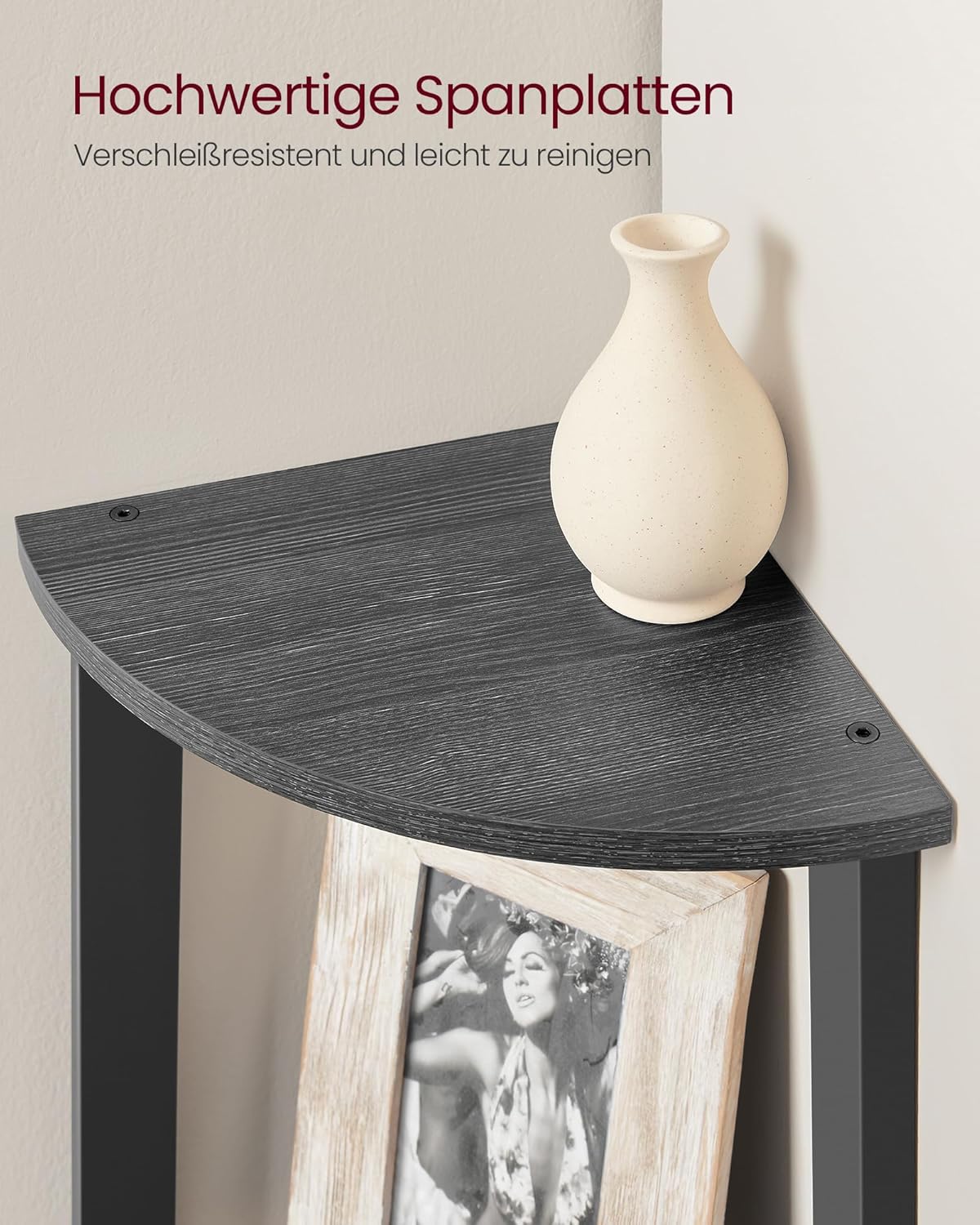 Vasagle Γωνιακή Ραφιέρα με 4 Ράφια - Anthracite Grey / Matte Black - LLS034B22