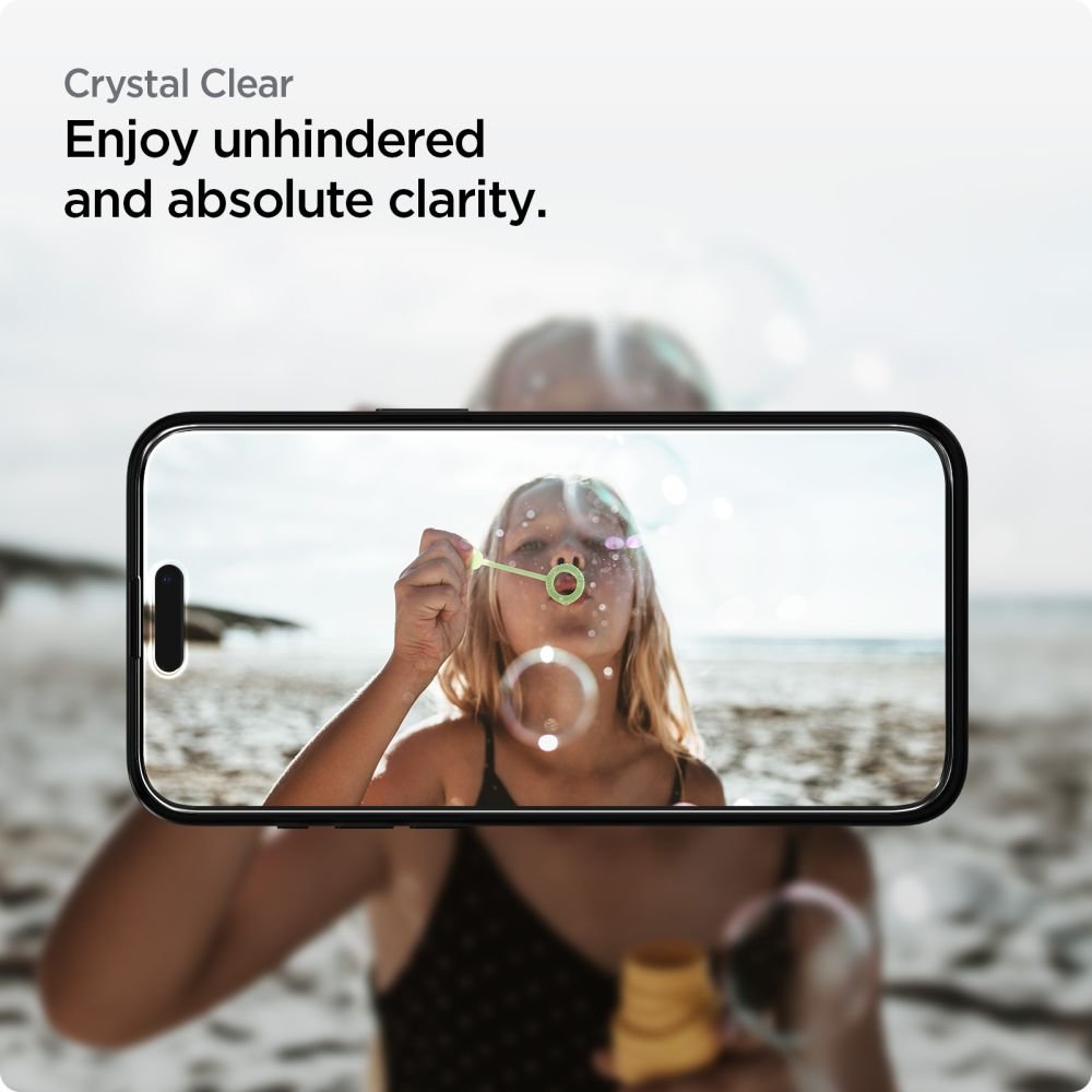 Spigen iPhone 15 FC AlignMaster 2.5D Full Screen Case Friendly Tempered Glass Αντιχαρακτικό Γυαλί Οθόνης 9H - 2 Τεμάχια - Black