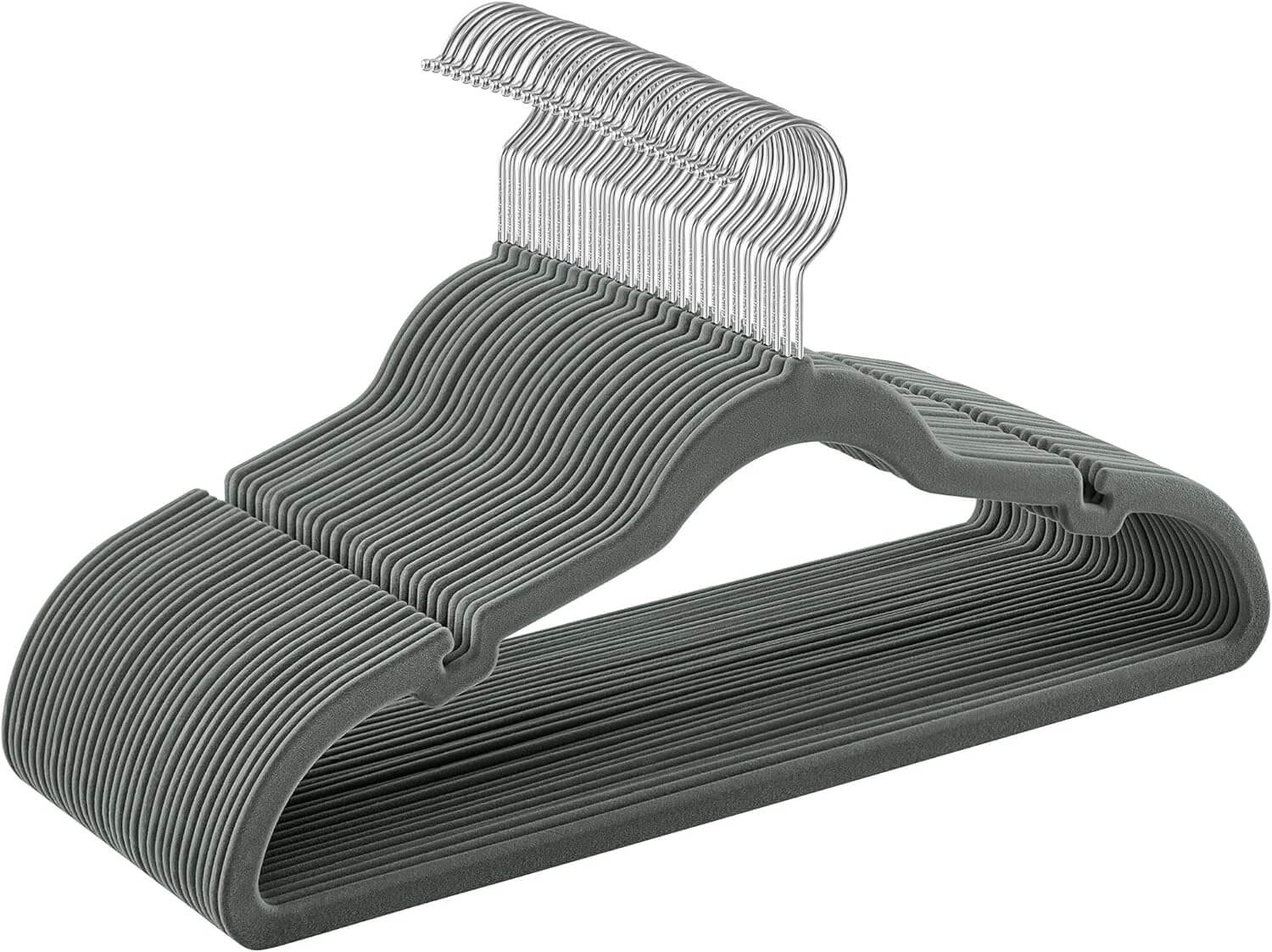 Songmics Σετ με 30 Βελούδινες Κρεμάστρες Ρούχων - Grey CRF029V03