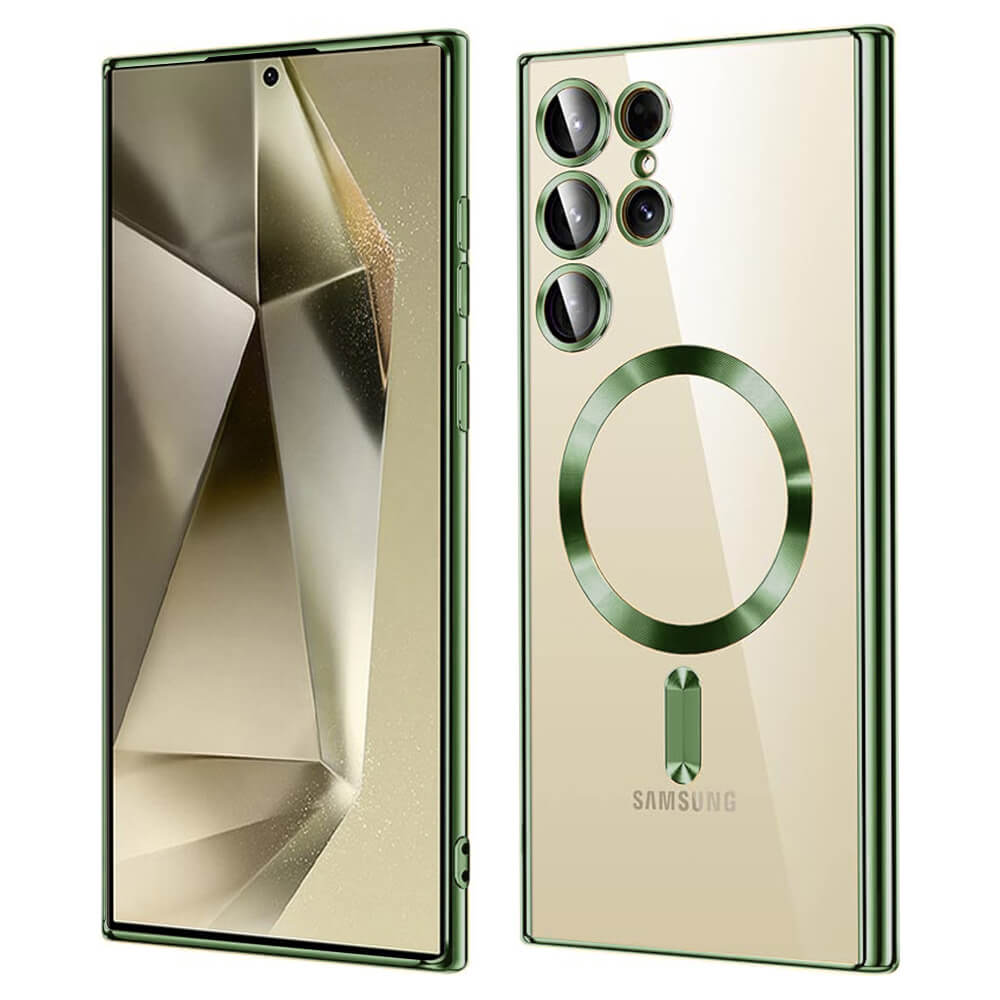 Techsuit Samsung Galaxy S24 Ultra - Luxury Crystal MagSafe - Θήκη Σιλικόνης - Deep Green