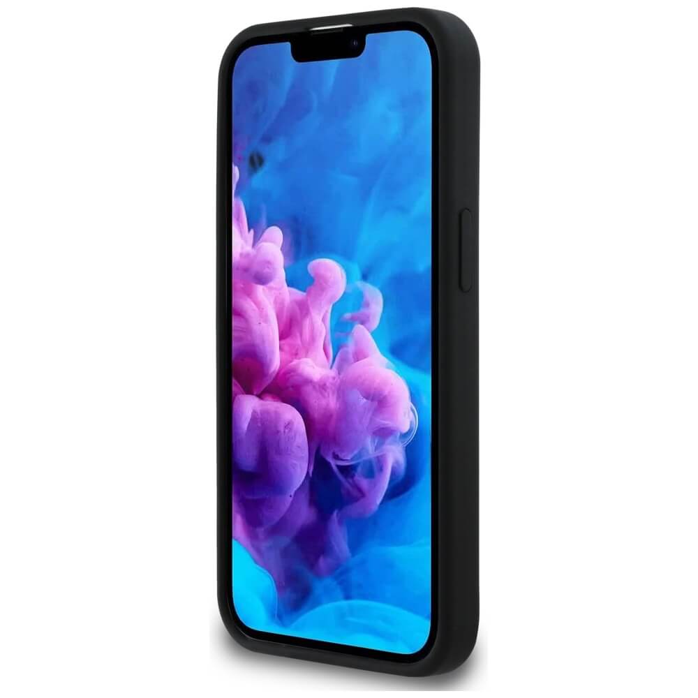 Guess iPhone 16e - Silicone Script Metal Logo - MagSafe Σκληρή Θήκη με Πλαίσιο Σιλικόνης - Black - GUHMPSE4SMBSLK