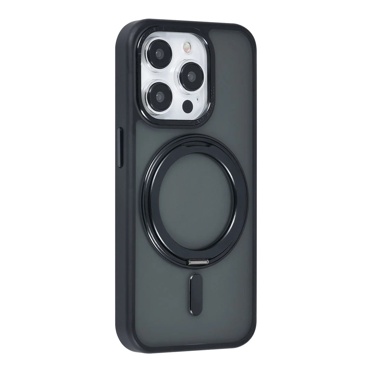 Tuniq iPhone 15 Pro - Σκληρή MagSafe Θήκη με Περιστρεφόμενο Δαχτυλίδι Συγκράτησης - Μαύρο