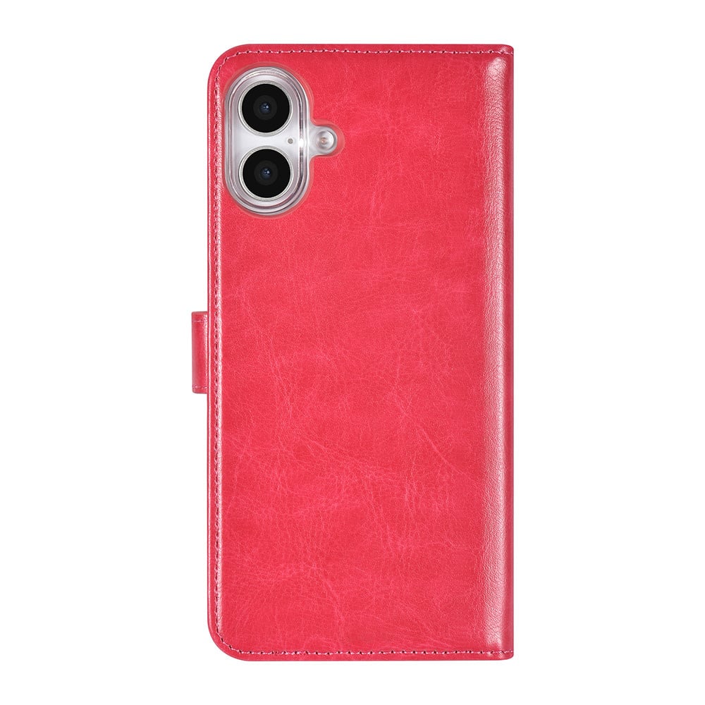 Tuniq iPhone 16 Plus - Θήκη Πορτοφόλι Stand από Δερματίνη - Hot Pink