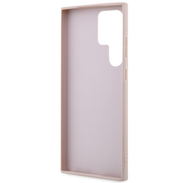 Guess Samsung Galaxy S23 Ultra - 4G Stripe Collection Θήκη με Επένδυση Συνθετικού Δέρματος - Pink - GUHCS23LG4GLPI