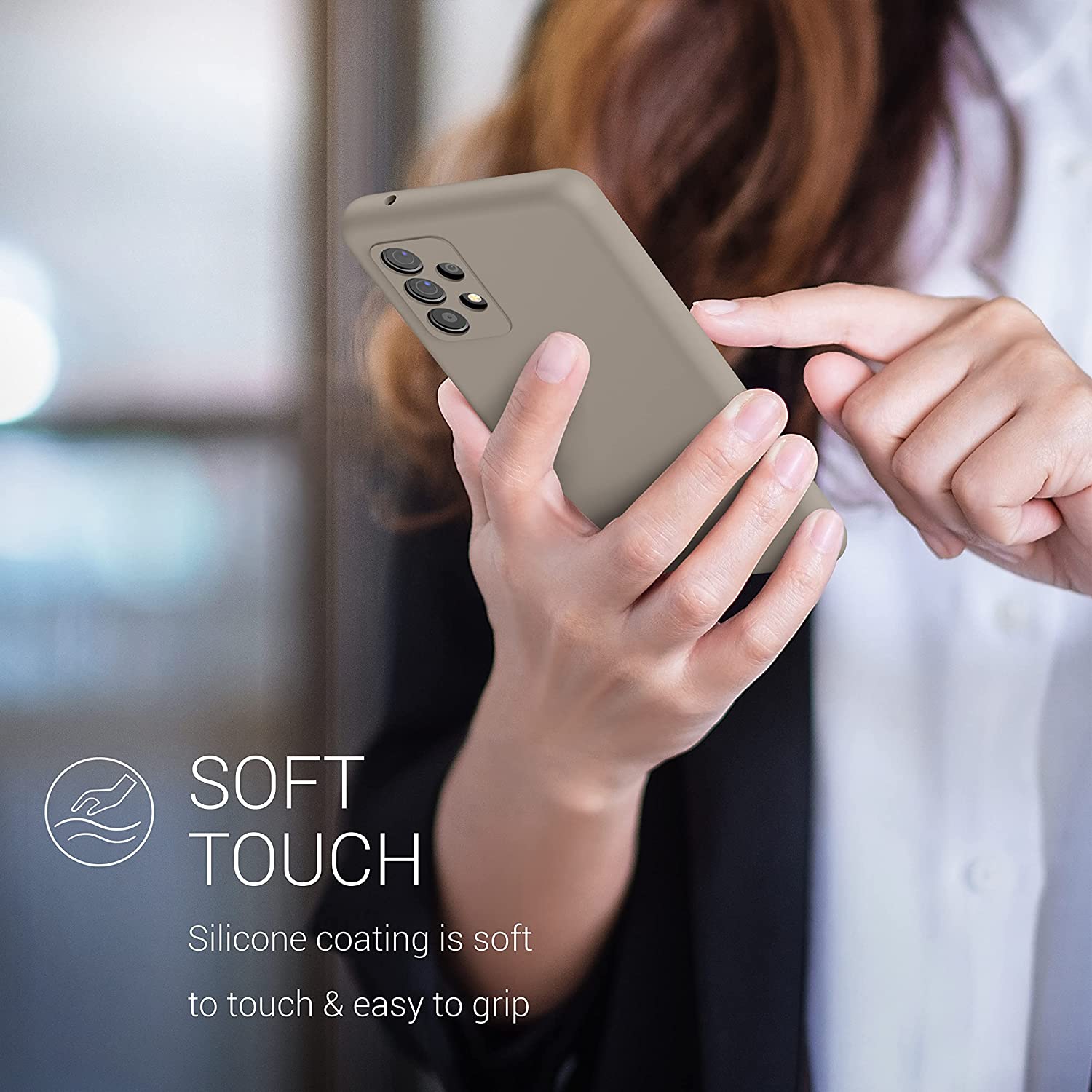 KW Samsung Galaxy A52 / A52 5G / A52s 5G Θήκη Σιλικόνης Rubber TPU - Taupe - 54347.43