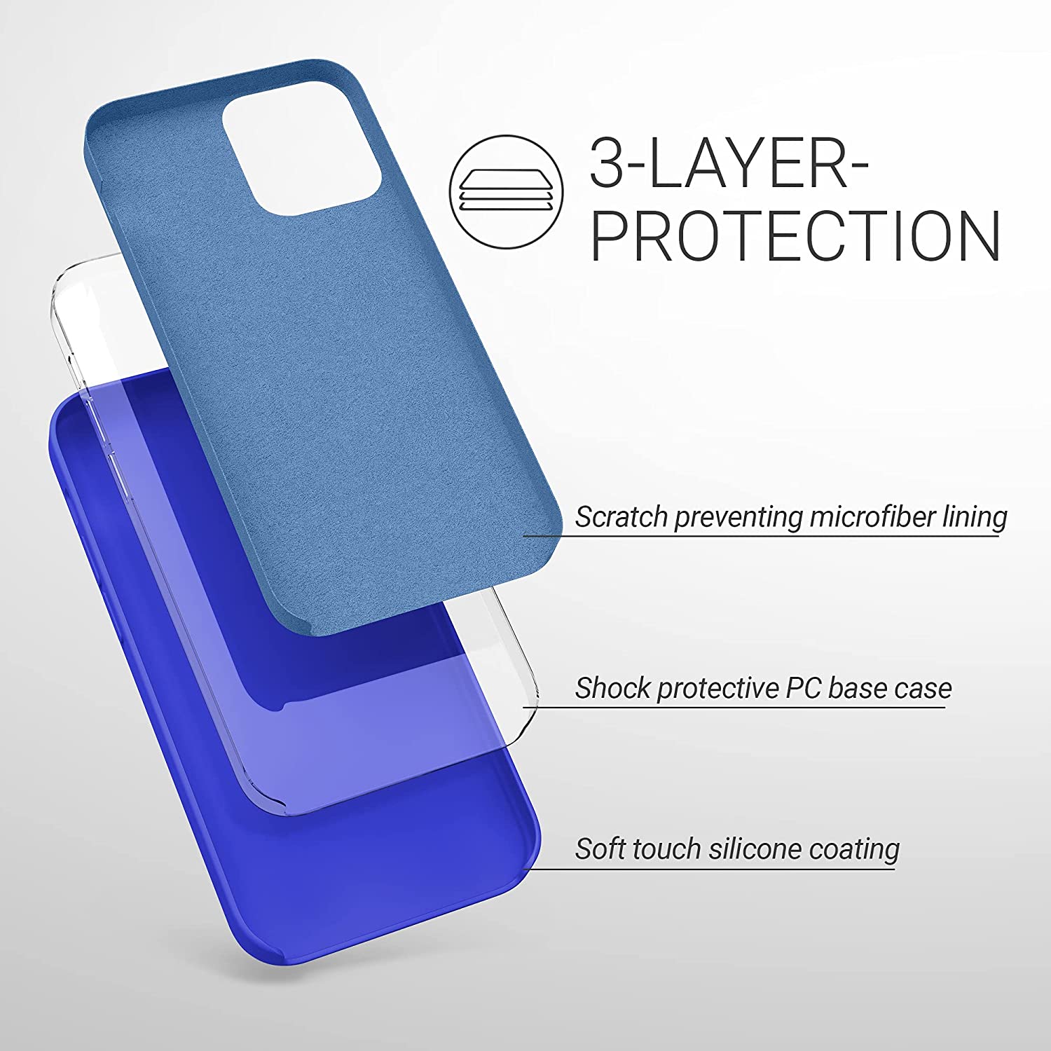 KW iPhone 12 Pro Max Θήκη Σιλικόνης Rubber TPU - Royal Blue - 52644.134