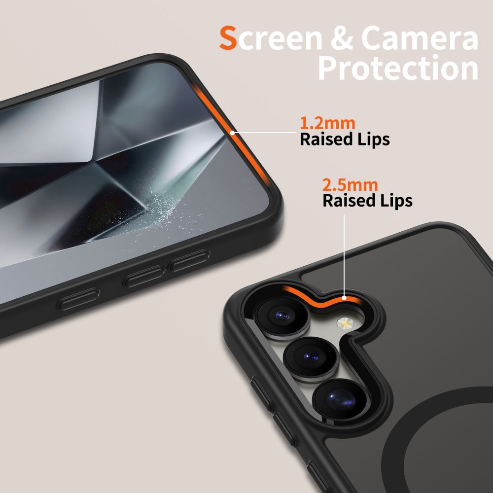 Tech-Protect Samsung Galaxy S25 MagMat Σκληρή Θήκη με Πλαίσιο Σιλικόνης και MagSafe - Black / Διάφανη