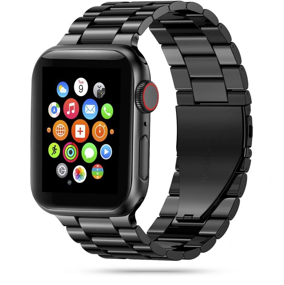 Tech - Protect Λουράκι Apple Watch 8/9/10/11 - SE (1/2/3) - Ultra (1/2/3) – 44/45/46/49mm Stainless από Ανοξείδωτο Ατσάλι - Black
