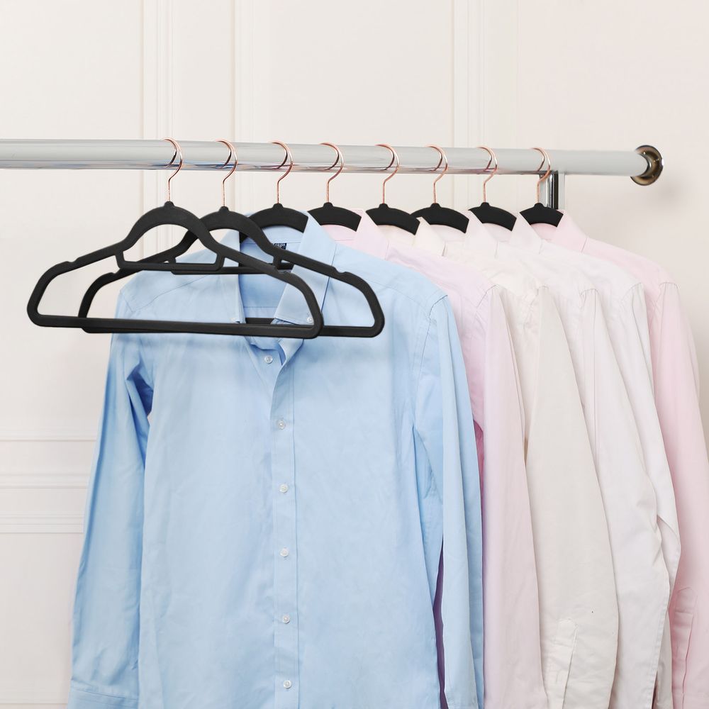 Songmics Σετ με 50 Βελούδινες Κρεμάστρες Ρούχων - Rose Gold / Black - CRF21BK50