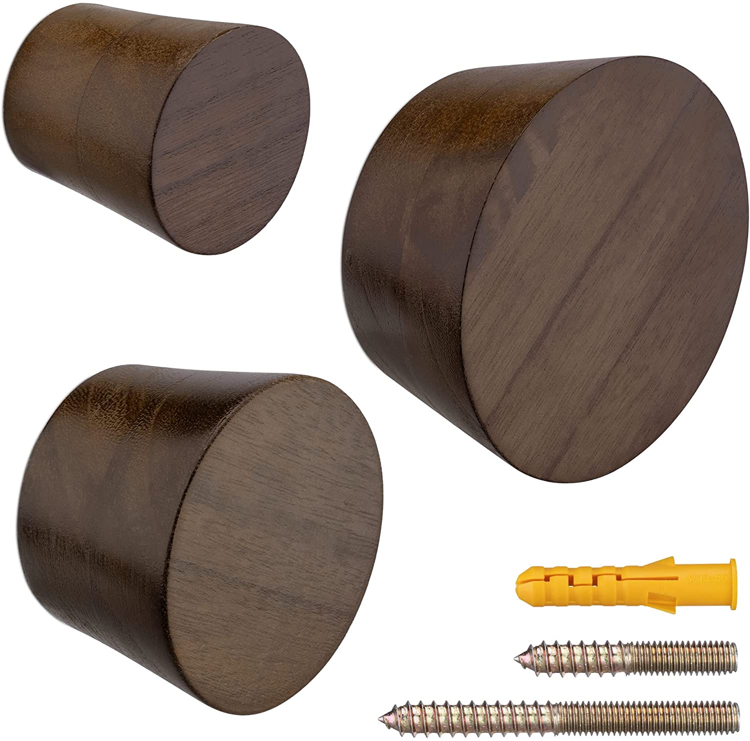 Navaris Σετ με 3 Ξύλινες Κρεμάστρες Τοίχου - Brown - 55778.01