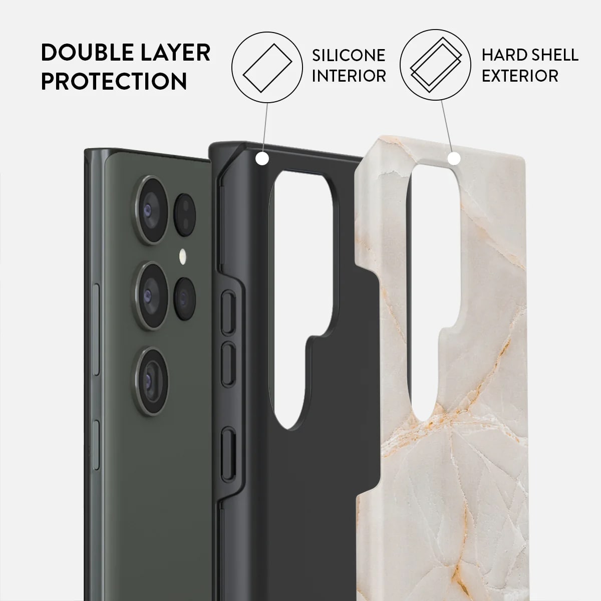 Burga Samsung Galaxy S23 Ultra Fashion Tough Σκληρή Θήκη - Vanilla Sand