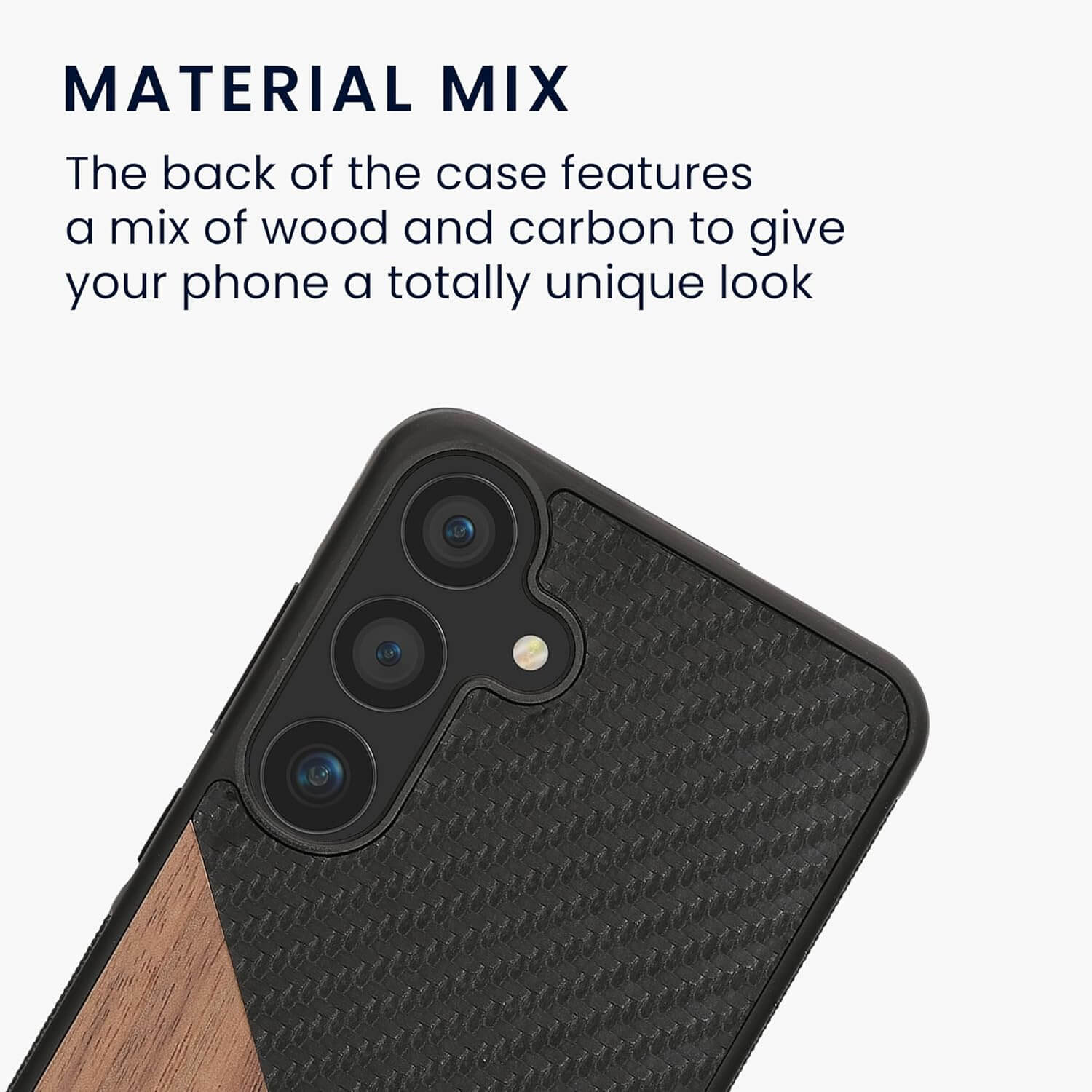 KW Samsung Galaxy S25 Plus Θήκη από Φυσικό Ξύλο και Carbon - Dark Brown / Black