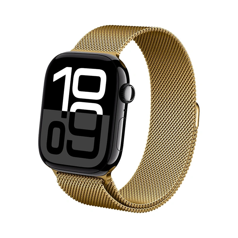 Crong Λουράκι Apple Watch 4/5/6/7/8/9/10/11 - SE (1/2/3) - ULTRA (1/2/3) - 44/45/46/49mm από Ανοξείδωτο Ατσάλι - Milano Steel - Gold
