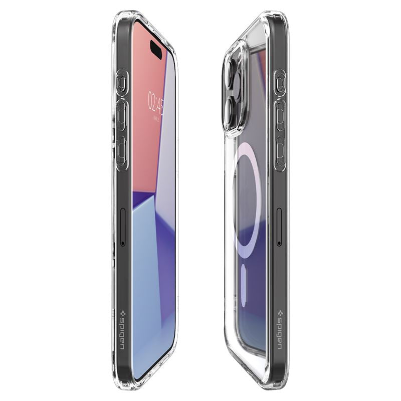 Spigen iPhone 15 Pro Crystal Hybrid Mag Σκληρή Θήκη με Πλαίσιο Σιλικόνης Και MagSafe - White
