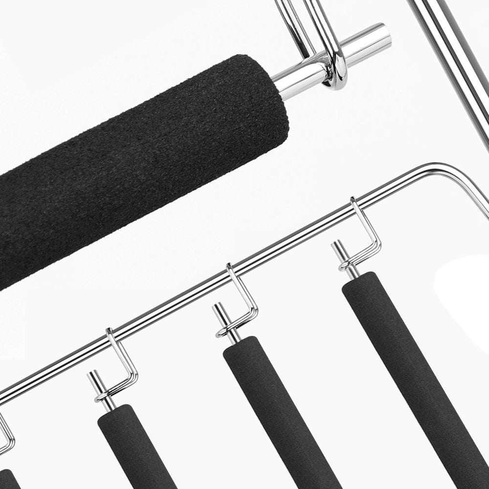 Songmics Σετ με 3 Πολυλειτουργικές Κρεμάστρες Παντελονιών 5 Θέσεων - Silver / Black -CRI041BK