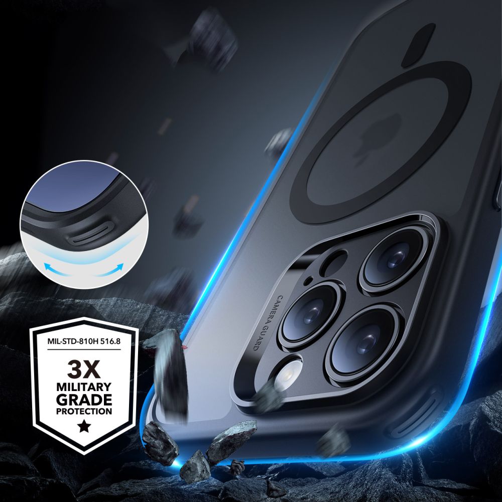 ESR iPhone 16 Pro Max - Classic Pro Halolock - Σετ με 1 Αντιχαρακτικό Γυαλί Οθόνης και Θήκη MagSafe - Frosted Black