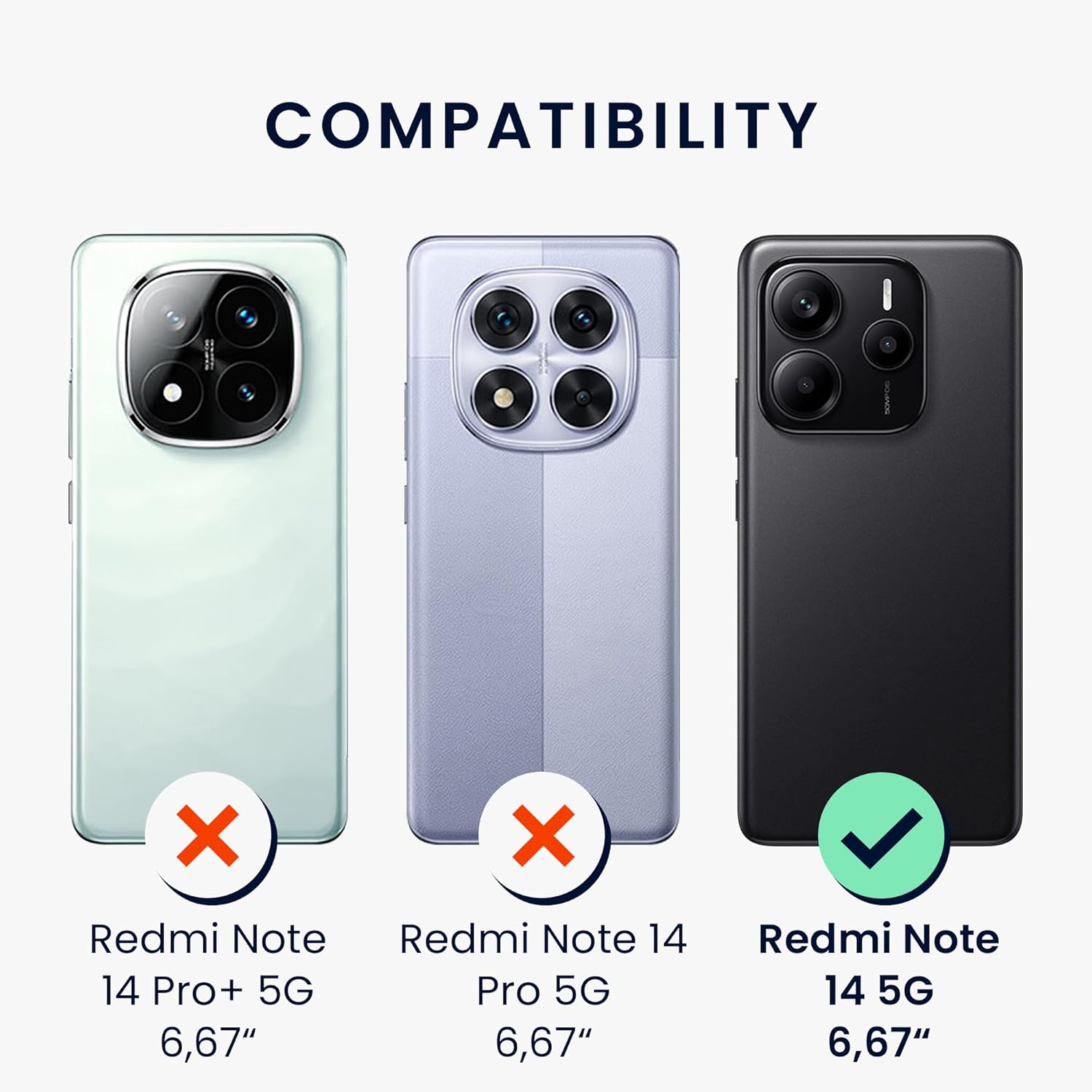 KW Xiaomi Redmi Note 14 5G - Σετ με 3 Μεμβράνες Προστασίας Οθόνης - Διάφανες