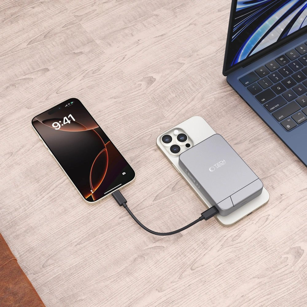 Tech - Protect PB15 Lifemag MagSafe Μαγνητικό PowerBank Κινητού 10000 mAh - Space Grey