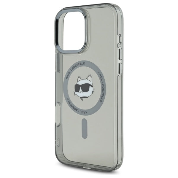 Karl Lagerfeld iPhone 16 Pro - IML Metal Choupette Head - Σκληρή Θήκη με Πλαίσιο Σιλικόνης και MagSafe - Black - KLHMP16LHLSCHK