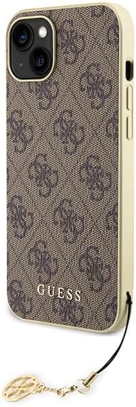 Guess iPhone 15 - 4G Charms Collection Θήκη με Επένδυση Συνθετικού Δέρματος - Brown - GUHCP15SGF4GBR