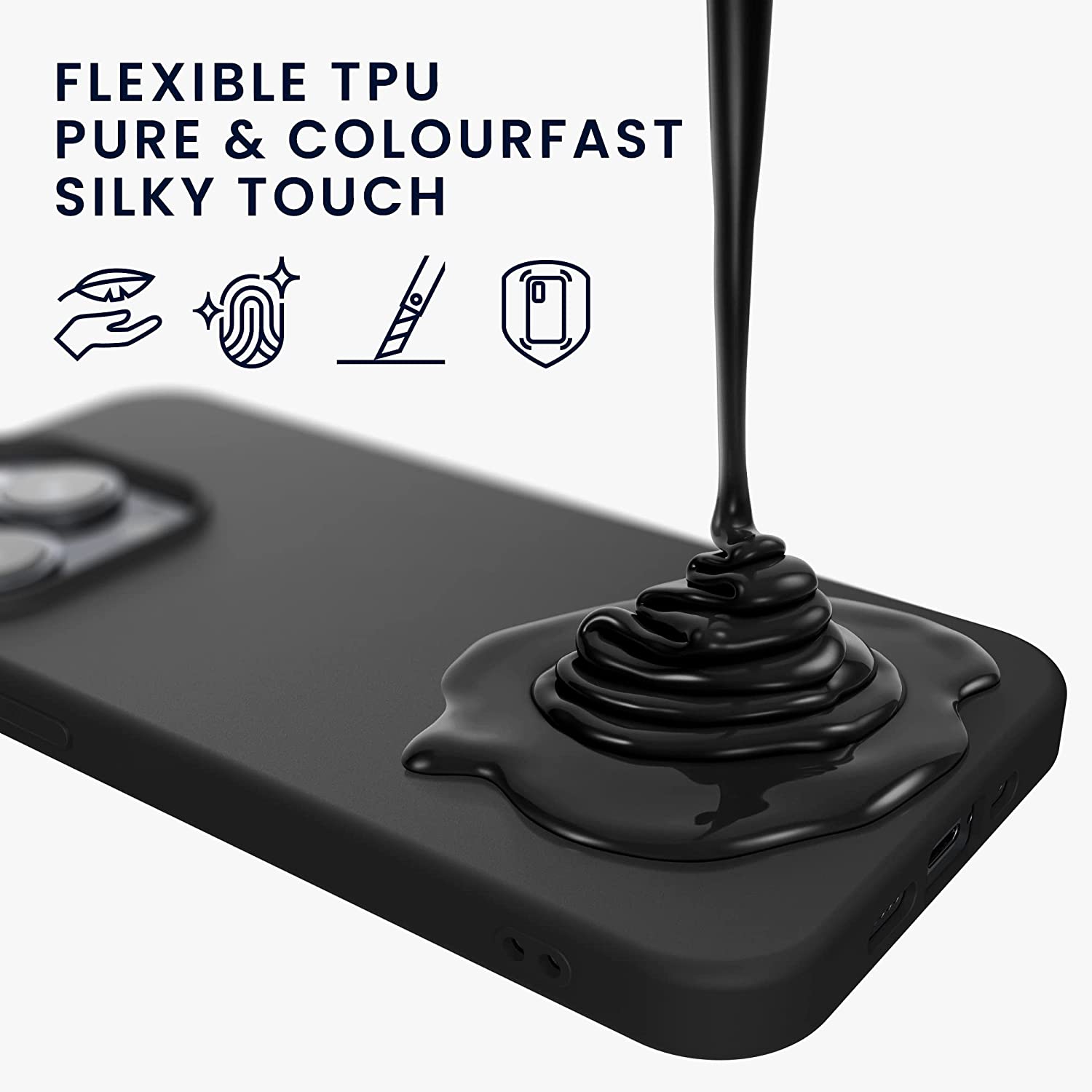 KW iPhone 14 Pro Λεπτή Θήκη Σιλικόνης TPU - Black Matte - 59077.47