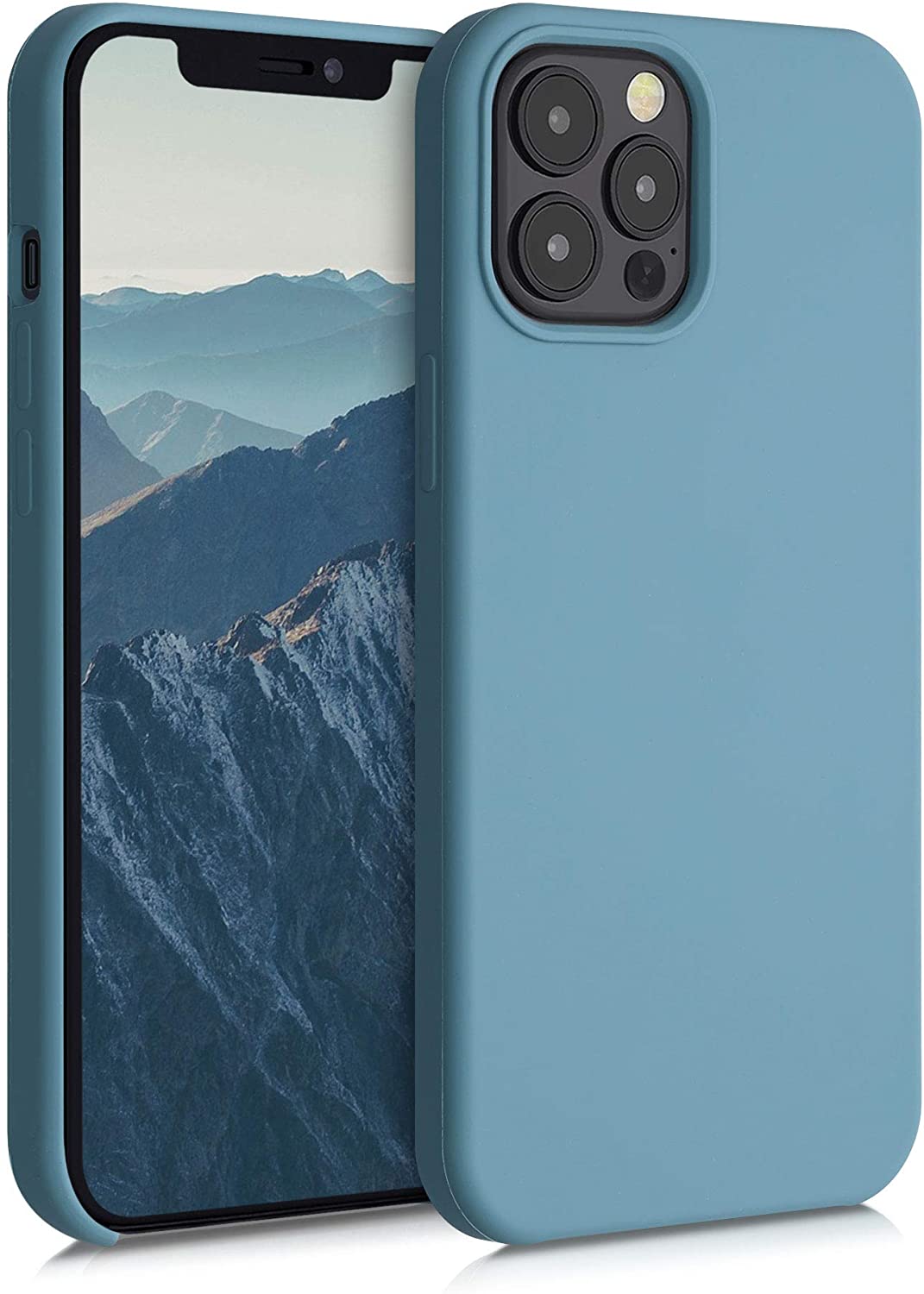 KW iPhone 12 Pro Max Θήκη Σιλικόνης Rubber TPU - Stone Blue - 52644.206