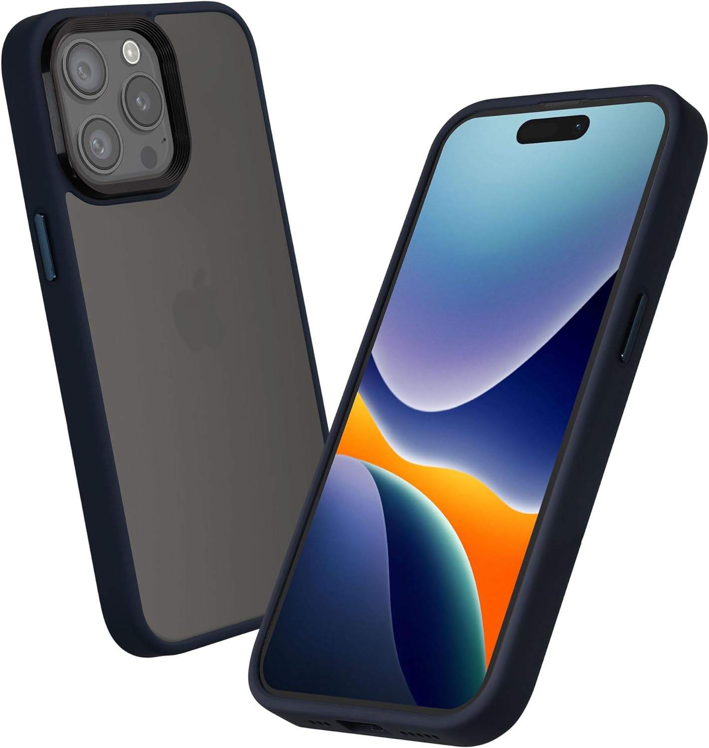 Kalibri iPhone 15 Pro Max Σκληρή Θήκη με Πλαίσιο Σιλικόνης - Matte Dark Blue / Ημιδιάφανη - KLB000022NN002C