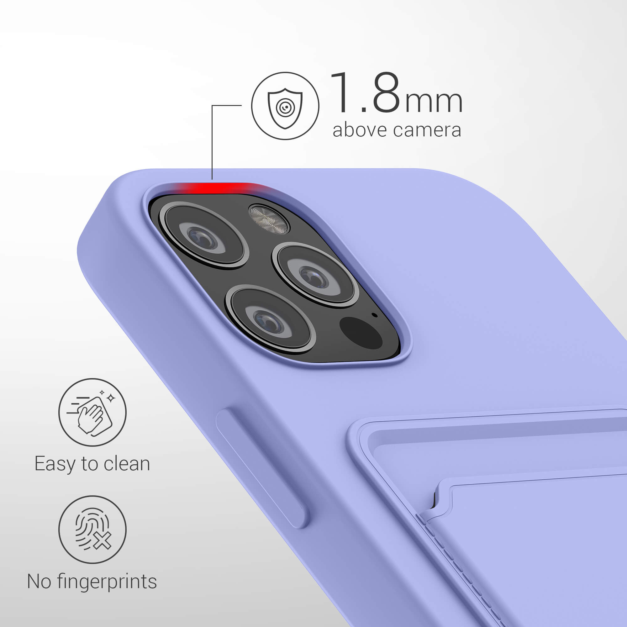 KW iPhone 12 / iPhone 12 Pro Θήκη Σιλικόνης TPU με Υποδοχή για Κάρτα - Lavender - 55112.108