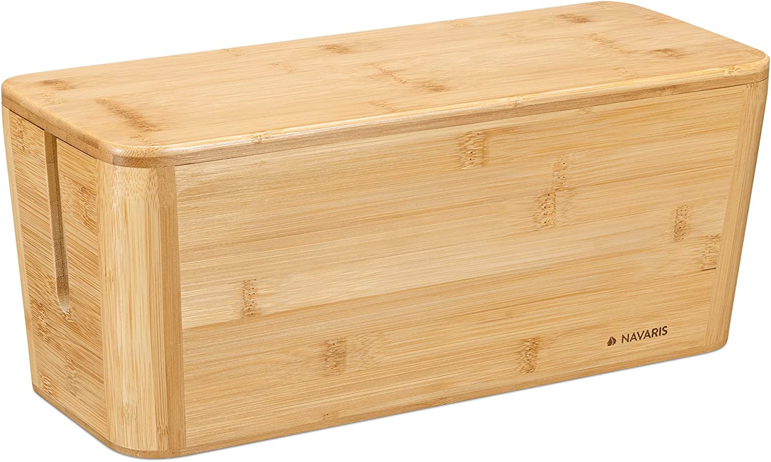 Navaris XL Κουτί Οργάνωσης Καλωδίων με Καπάκι - Bamboo - 58225.24