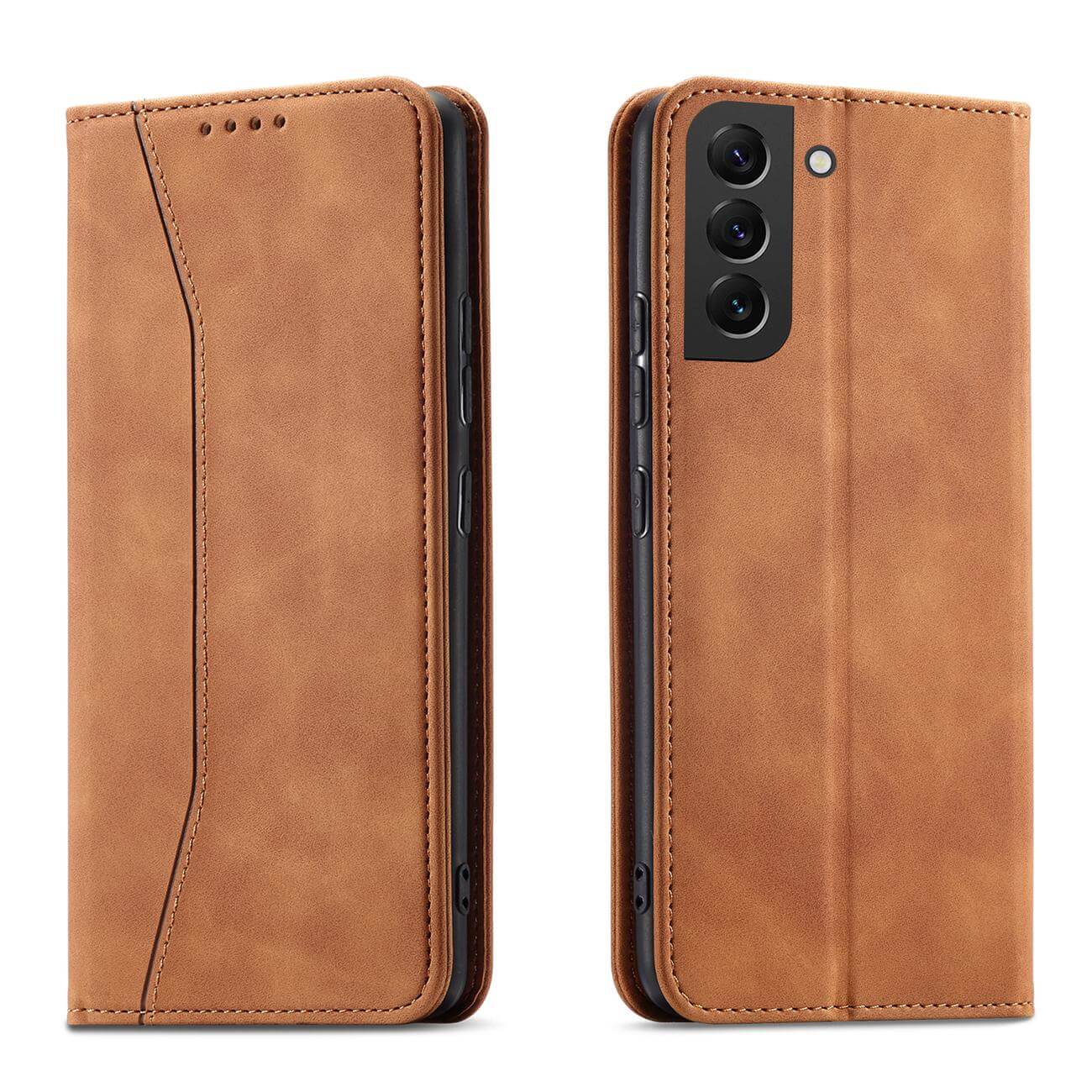 OEM Samsung Galaxy S22 Plus Magnet Fancy Θήκη Βιβλίο Stand - Brown