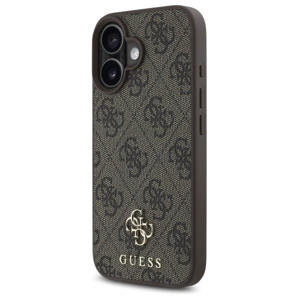 Guess iPhone 16 - 4G Small Classic - MagSafe Θήκη με Επένδυση Συνθετικού Δέρματος - Brown - GUHMP16SP4SM4MW