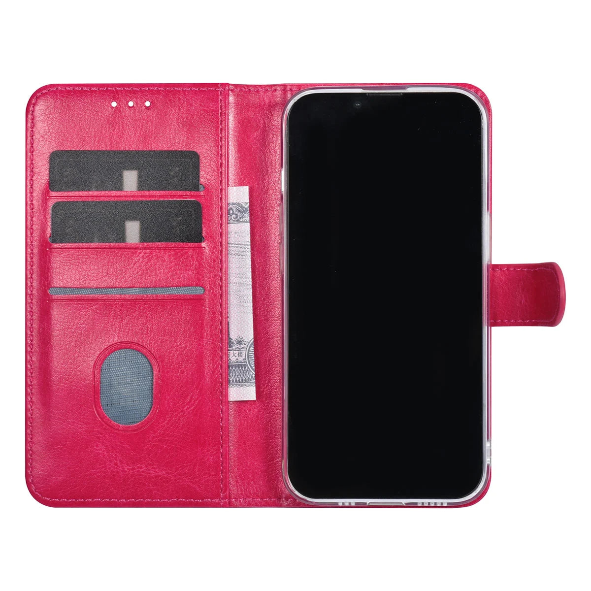 Tuniq iPhone 15 - Θήκη Πορτοφόλι Stand από Δερματίνη - Ροζ