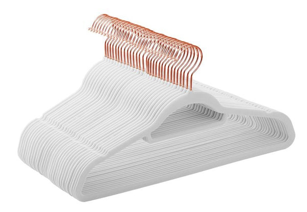 Songmics Σετ με 30 Βελούδινες Κρεμάστρες Ρούχων - Rose Gold / White - CRF021W01